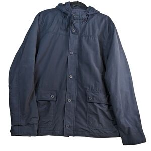 Lucky Brand Men's Utility Feild jacket military with hood . Size XXL Navy